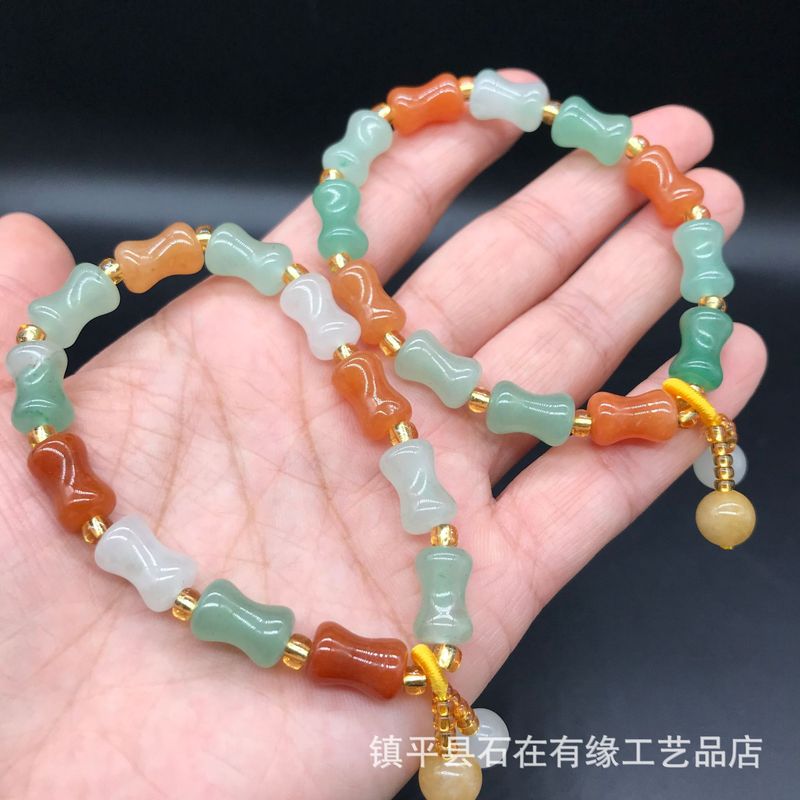 Jewelry & Watches Store - 천연 아벤츄린 대나무, 골든 실크, 삼색