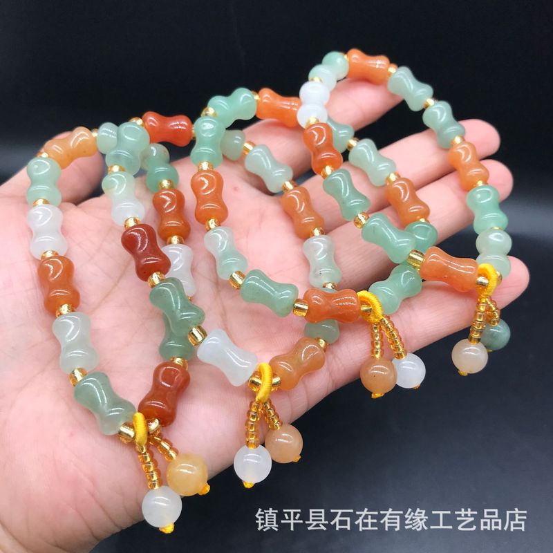 천연 아벤츄린 대나무, 골든 실크, 삼색 옥 행운 구슬 - Jewelry & Watches Store 리뷰 및 가격