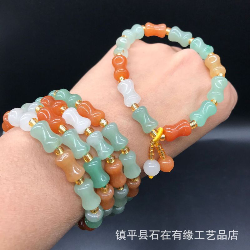 천연 아벤츄린 대나무, 골든 실크, 삼색 옥 행운 구슬 - Jewelry & Watches Store 리뷰 및 가격