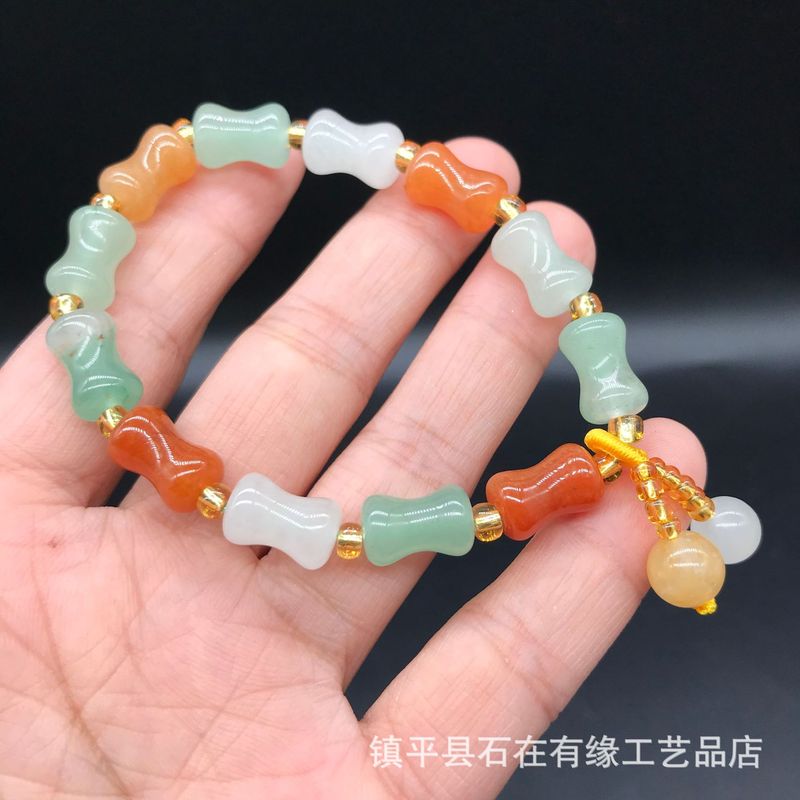 천연 아벤츄린 대나무, 골든 실크, 삼색 옥 행운 구슬 - Jewelry & Watches Store 리뷰 및 가격