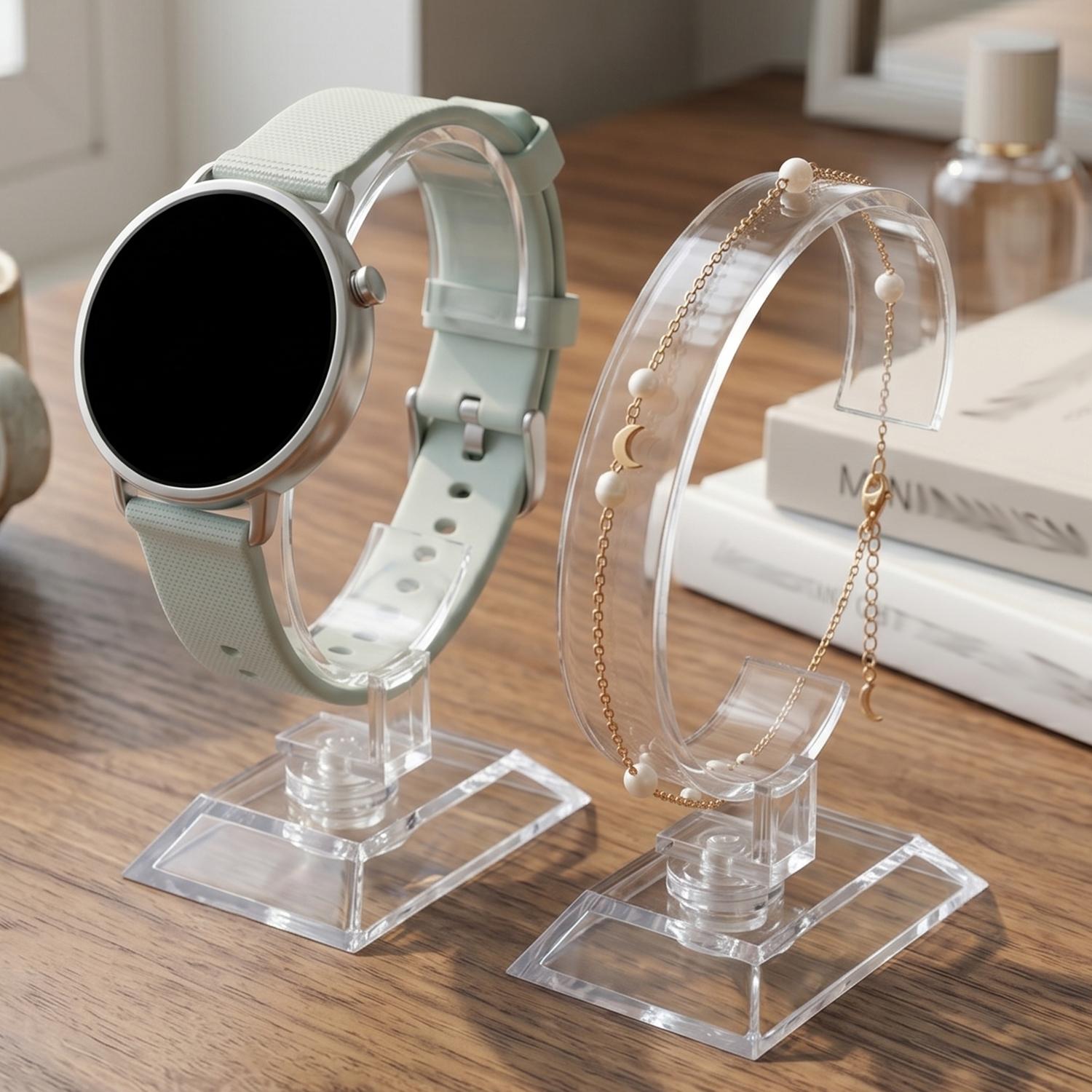 투명 시계 진열대 C형 아크릴 홀더 카운터 쇼케이스 손 - Watches Jewelry Holder 리뷰 및 가격