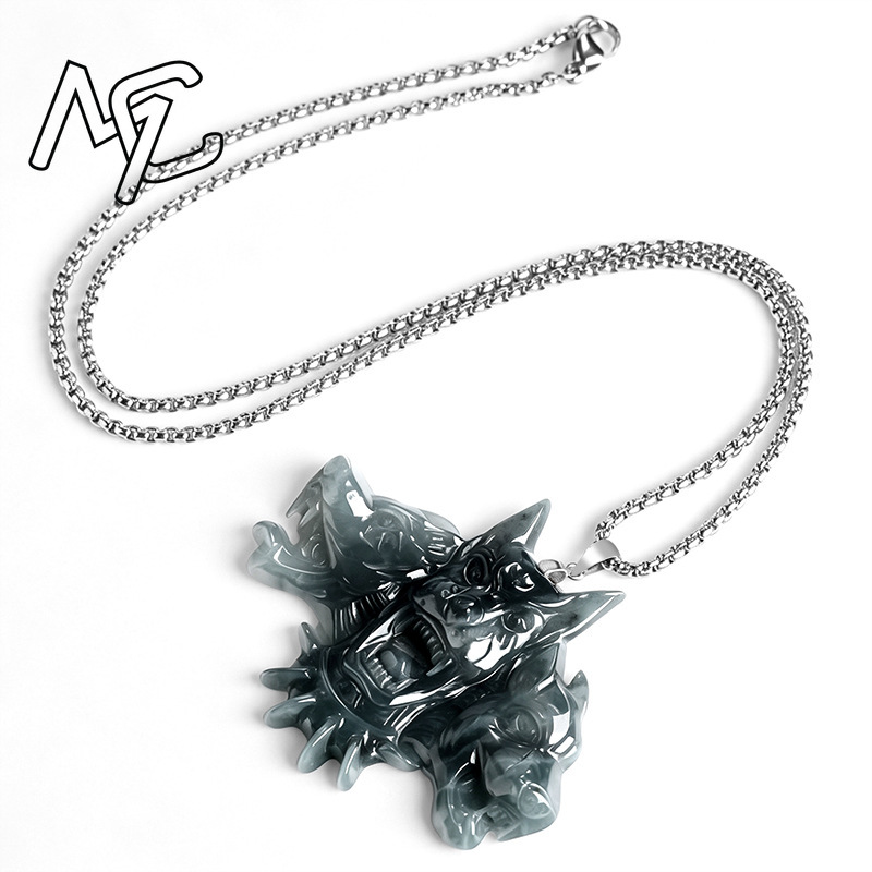 S925 실버 천연 옥 케르베로스 펜던트 목걸이 조각  - Jewelry & Watches Store 리뷰 및 가격