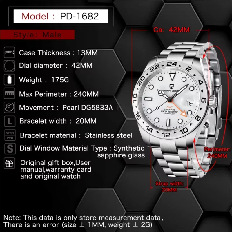 파가니 디자인 2026 신형 V2 GMT 오토매틱 기계 - Rolex Watch Submariner 리뷰 및 가격