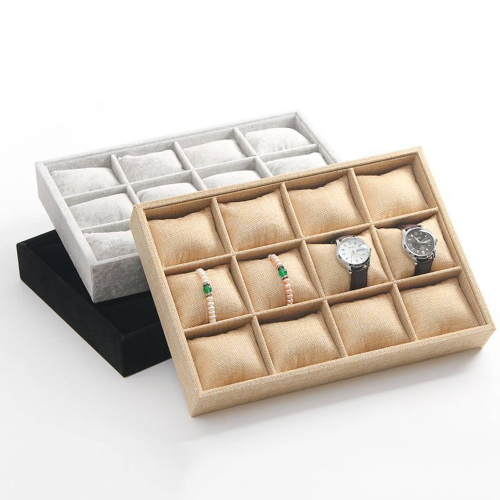 패브릭 주얼리 홀더 오픈탑 시계 진열 트레이 주얼리 매 - Watches Jewelry Holder 리뷰 및 가격