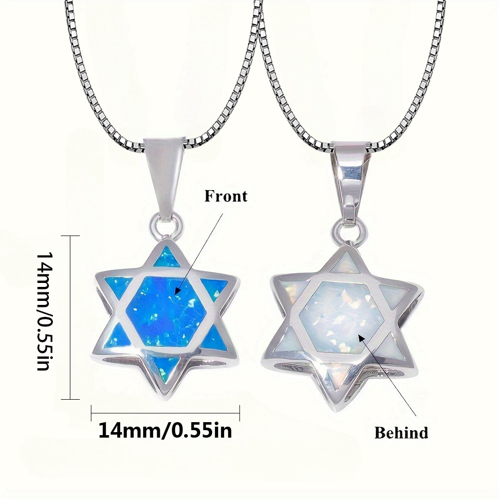 다윗의 별 오팔 펜던트 목걸이 양면 유대교 헥사그램 보 - Jewelry & Watches Store 리뷰 및 가격
