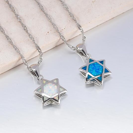 다윗의 별 오팔 펜던트 목걸이 양면 유대교 헥사그램 보 - Jewelry & Watches Store 리뷰 및 가격