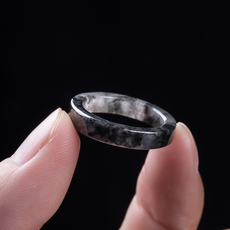 천연 A급 버마산, 블랙 제이디트 아이스 타입 반지,  - Jewelry & Watches Store 리뷰 및 가격